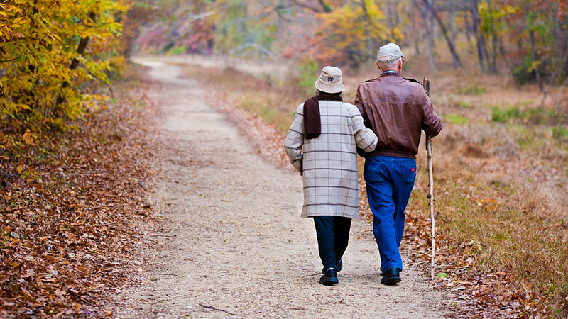 pareja de ancianos paseando